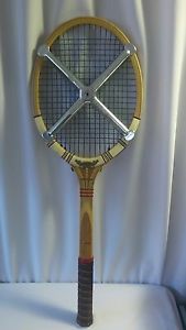 Vintage Dunlop Maxply Fort Wooden Tennis Racket w/Zephyr Racket Stretcher, Cover