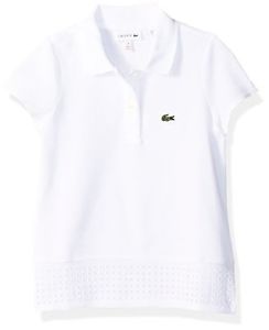 Lacoste Girls' Pique Polo Cotton W/ Eyelet Details - Choose SZ/Color