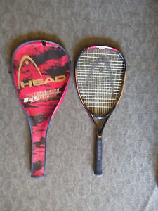 HEAD AGASSI FUSION Tennis Racquet With Cover RED BLACK USED 4 1/2" Grip
