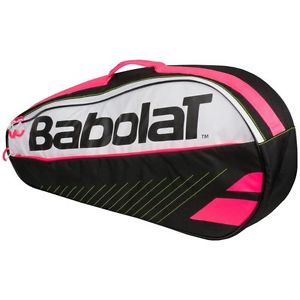 LÍNEA DE BABOLAT CLUB (CLUBLINE) 3 RAQUETA TENIS BOLSO, NEGRO ROSA BLANCO 2017