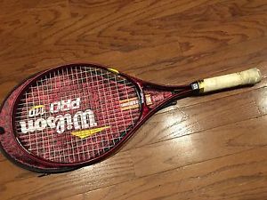 Wilson Pro 110 Super High Beam Beta Gel Tennis L4 Racquet 4 1/2 Red White Sport