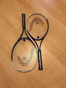 Set of 2 HEAD Ti CONQUEST Tennis Raquets, Nano Titanium- Blue