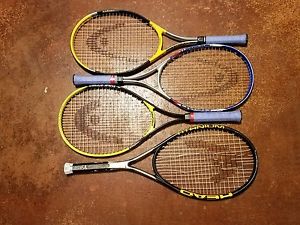 head tennis racket lot (4)..w/athletic works carry case