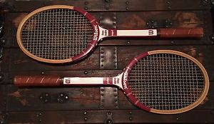 Vintage Lot (2) Wood Racket Racquets Wooden Wilson Stan Smith Capri Excellent