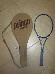 Prince Graphite Zone 90 Vintage Tennis Racquet - 1988 With Suede Beige Case