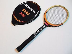 Vintage DONNAY ALLWOOD BJORN BORG Wood Tennis Racquet Light 4 W/ Cover 4.5" grip
