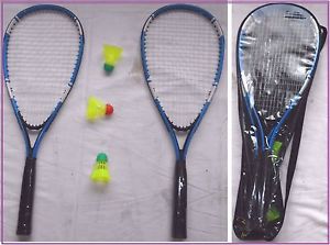 Jeu de RAQUETTES de BADMINTON + 3 VOLANTS (Housse de protection incluse) - NEUF