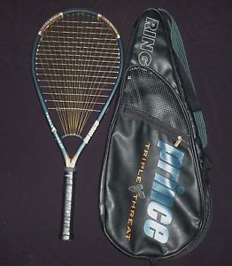 PRINCE TT  TRIPLE THREAT RING OVERSIZED 125 41/4 GRIP TENNIS RACQUET W/ BAG #424