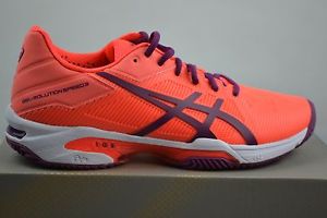 Asics Gel solución speed 3 clay Zapatillas de Tenis Tenis Zapatos flash coral