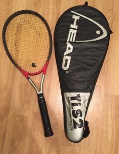 Head Titanium TI-S2 Tennis Racquet Xtralong 4 3/8" grip with Matching Cover EUC