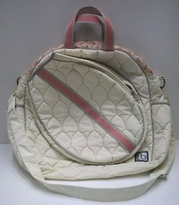 Cinda B Tennis Tote Bag in White w/Pink | Excellent Condition