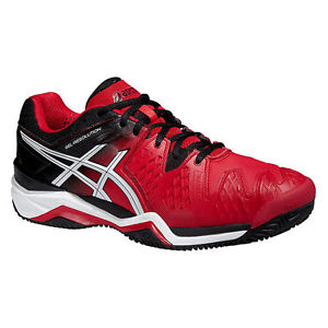 Asics Men's Gel-Resolution 6 Tennis Shoe Fiery Red/Blk/Wht e503y size 8 clay
