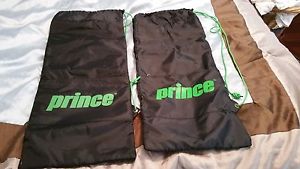 (2) New Prince Tennis Racquet Sackpack Cover Case Black Padded W/Straps