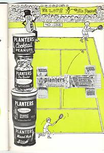 1969 MISTER PEANUT TENNIS INSTRUCTION GUIDE STANDARD BRANDS NEIL AMDUR BOOKLET