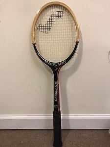 Snauwaert Vitas Gerulaitis Signature Wood Tennis Racquet 4 5/8L + Natural Gut