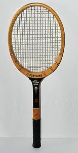 Vintage 1940's CORTLAND ~Wood Tennis Racket ~BOBBY RIGGS~ LEEDALL Racquet~  USA