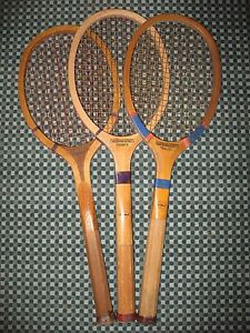 VINTAGE 1920s NARRAGANSETT MODELS 10,20,30 TENNIS RACKETS