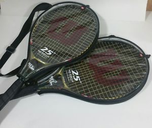 Lot Of 2 Wilson Titanium Ti Rak Attak 25 Tennis Racquet Rackets Sport Active Fun
