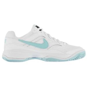 Nike Court Lite Tennis Shoes Womens White/Blue Sports Trainers Sneakers