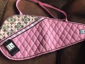 CINDA B Tennis Racquet Sleeve SWEETLEAF PINK Brown, New, Retired Pattern, USA