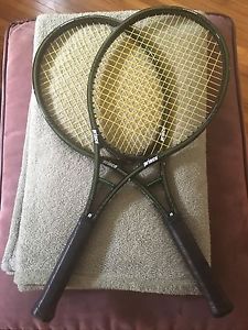 Pair of Prince Original Graphite OS (2015) tennis rackets - 4 3/8 / - strung