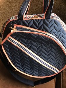 CINDA B Tennis NEPTUNE Navy Blue & Coral Trim, New, Made In USA