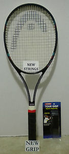 Head Graphite Pro 600 Austrian Tennis Racquet 4 1/2 NEW STRINGS + GRIP - EUC