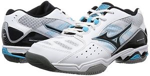 Mizuno Tennis Shoes WAVE CHALLENGE WIDE6 61GA1630 White X black X light blue