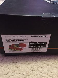 Head Revolt Pro Men's Tennis Shoes Size 10 Red/Lime - Worn Once