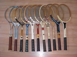 11 Vintage Tennis Rackets Wood Gonzales Evert Evonne Goolagong Margaret Court VG