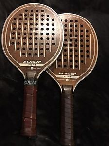 LOT 2 VINTAGE DUNLOP FORT WOODEN PADDLES TENNIS PADDLEBALL MAXPLY RACQUETS