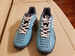 Adidas Men's Pro Novak Tennis Shoes Blue Glow and White size 8