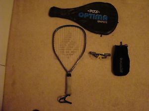 Ektelon Racquetball Racquet RTS Optima Graphite W/Cover & Gogles W/Cover V Good