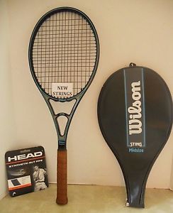 Wilson Sting Mid Midsize Tennis Racquet Racket 4 3/8 + NEW STRINGS - NEAR MINT