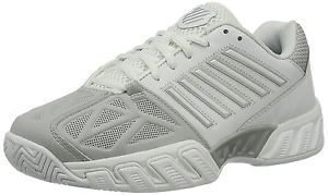 K-Swiss Women's Bigshot Light 3 Tennis Shoe-9 B(M) US-White/Silver, 95366-153-9