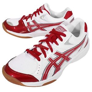 Asics Rivre CS Red White Men Indoor Badminton Volleyball Shoes TVRA03-0123