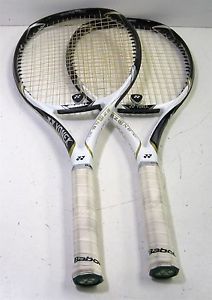 D) Lot of x2 YONEX Ezone Xi Tennis Racquet 4 ¼ Grip – 107sq in – 280g 27in USED