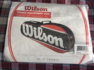 ‪Brand New Wilson Tennis Equipment Bag -Red/Black Holds Up To 3 Rackets