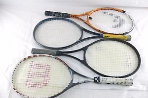 Lot of 4 Tennis Rackets ~ 2 Prince, Head, Wilson