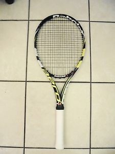 BABOLAT AEROPRO DRIVE+  CORTEX 100 TENNIS RACQUET 4 3/8" w/ NEW OVERGRIP