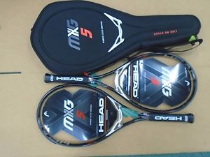 2 New HEAD MXG 5 Tennis Racquets #2 With Bag 4 1/4" 2017 DEMO