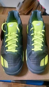 BABOLAT MEN'S JET ALL COURT TENNIS SHOES Grey/Yellow Size 9.5 NEW WITH BOX