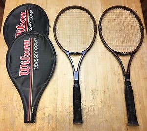 TWO Wilson Odyssey Comp Midsize Graphite Composite Tennis Racquets 4 5/8