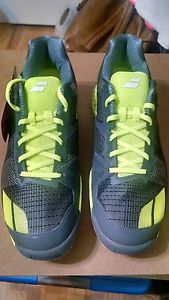 BABOLAT MEN'S JET ALL COURT TENNIS SHOES Grey/Yellow Size 10.5 NEW WITH BOX