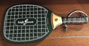 BRAND NEW~HIGH SKORE WOODEN GREEN PADDLE BALL RACKET~LIGHTWEIGHT RACQUET