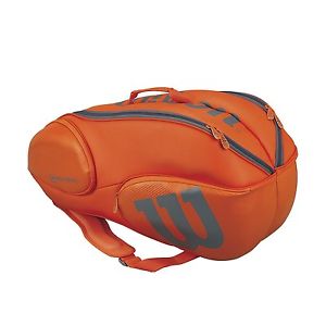 Wilson Burn Collection Racket Bag (9 Pack), Orange/Gray