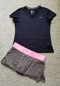 Lot of 2 Women's Nike Dri-Fit Tennis Running Skirt/Skort/Shorts & Shirt SZ XL