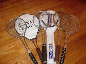 vintage lot 6 wooden/aluminum tennis racquets for decoration or collection!!!