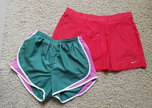 Lot of 2 Women's Nike Dri-Fit Tennis Running Skirt/Skort/Shorts SZ M