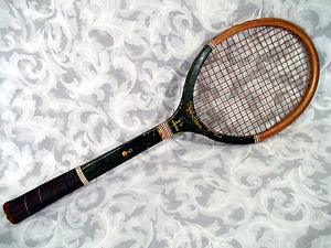 Vtg Wright & Ditson SURPRISE in Green Wooden Tennis Racket